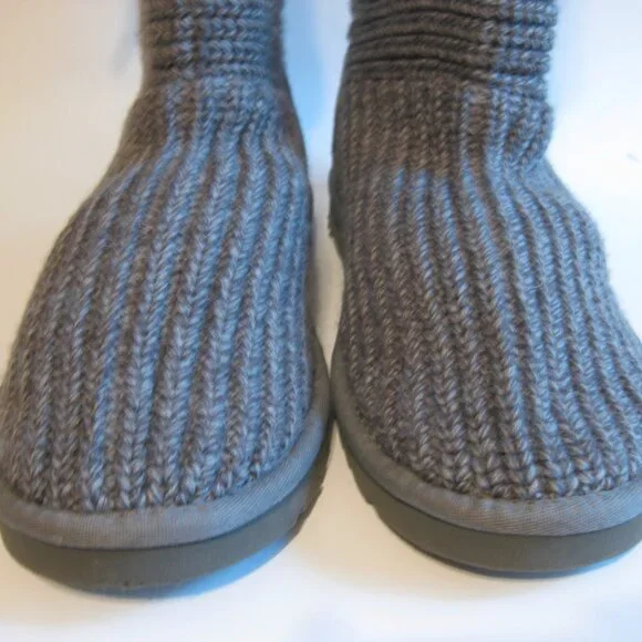 NWOT Sz 8 Ugg Women's Classic Cardy Knit Winter Boots Grey - Picture 7 of 16
